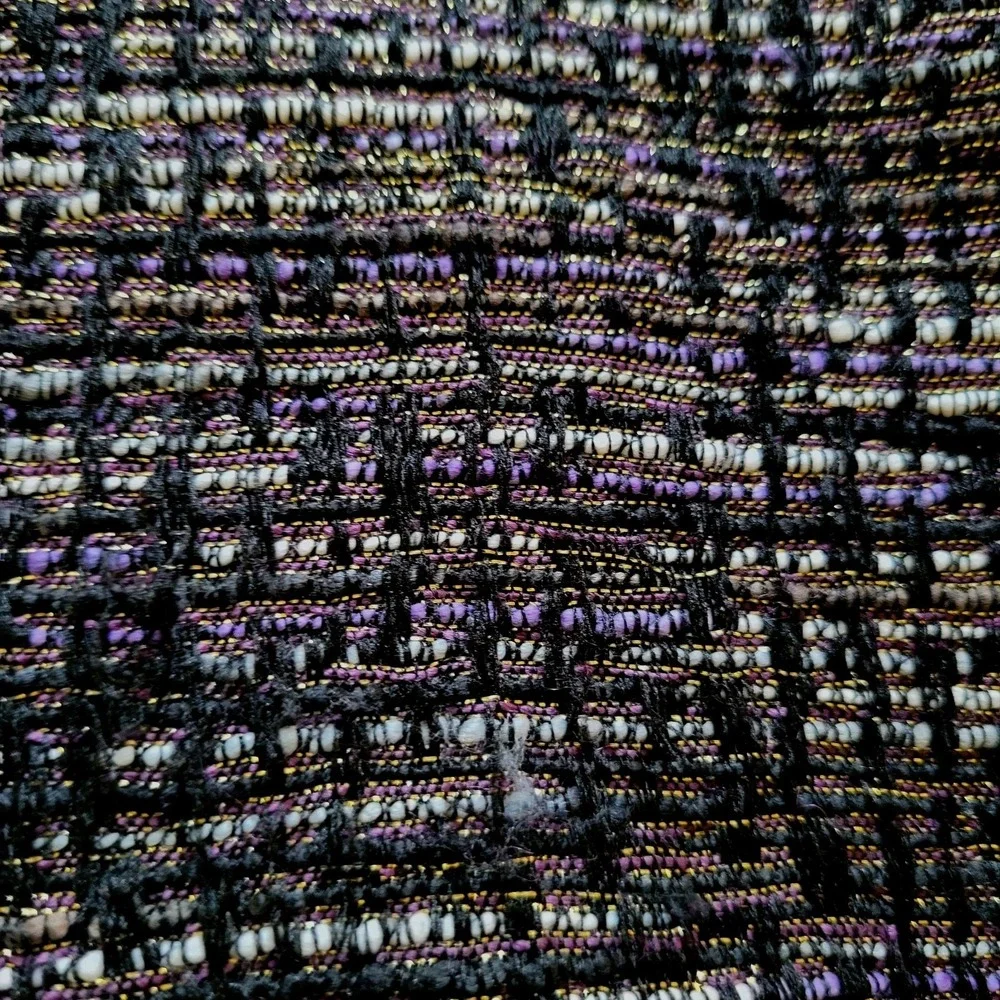 Chico's Size 3 (US 16) Metallic Tweed Open Front Blazer – Black Purple Jacket